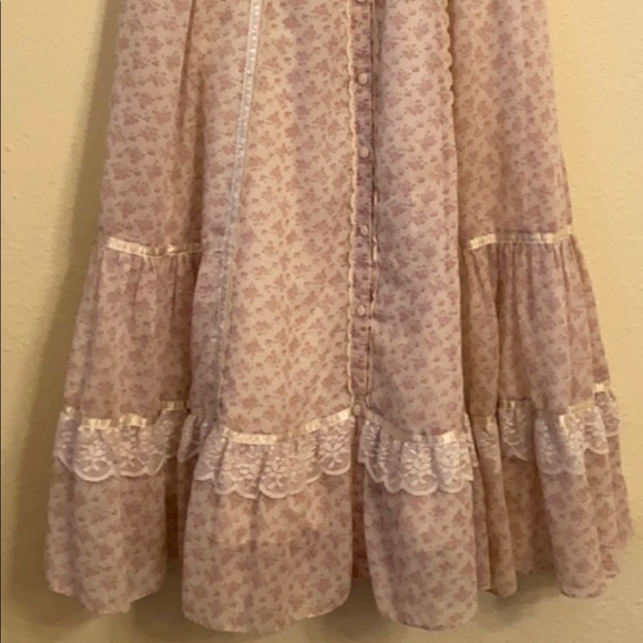 🍬ISO🍬Gunne Sax Gunnies pink Lavender calico floral Cottagecore Skirt💕 - Picture 2 of 8